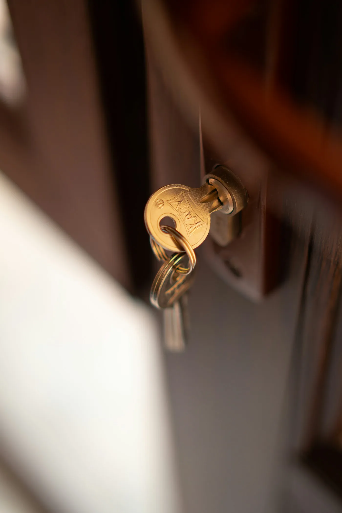 Locksmith opening a door lock